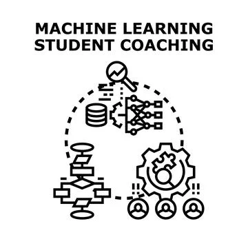 Machine learning student coaching training and development 스톡 일러스트