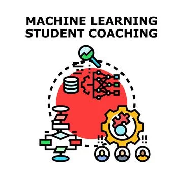 Machine learning student coaching training and development Stock Illustration