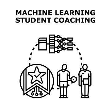 Machine learning student coaching training development Stock Illustration