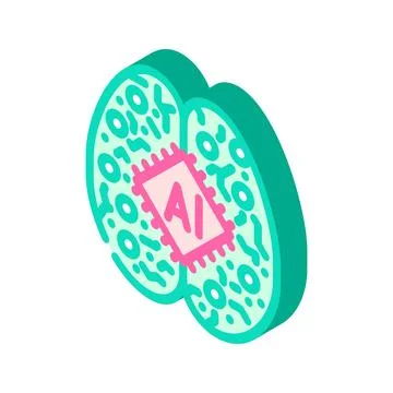 Machine learning symbol isometric icon vector illustration Stock Illustration