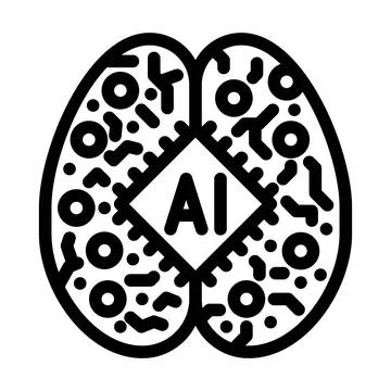 Machine learning symbol line icon vector illustration Illustrazione stock