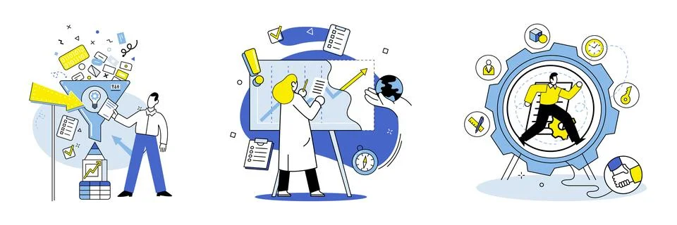 Machine learning. Tech companies are at forefront machine learning research and Illustrazione stock