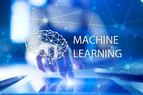 Machine learning technology and artificial intelligence in modern manufacturing. Stock Photos