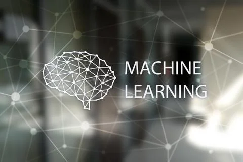 Machine learning technology and artificial intelligence in modern manufacturing. Foto stock