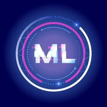 Machine-Learning-Technology-HUD-Circle-Design Stock Illustration