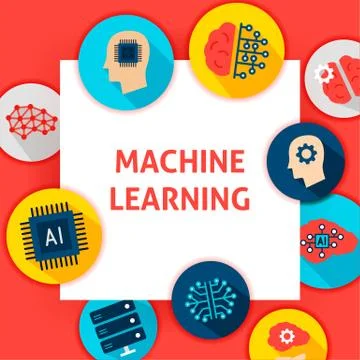 Machine Learning Template Illustrazione stock