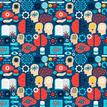 Machine Learning Tile Pattern Stock Illustration