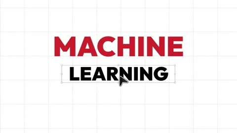 Machine Learning topic heading is dragged by cursor on the white screen 4k Stock Footage 306104004