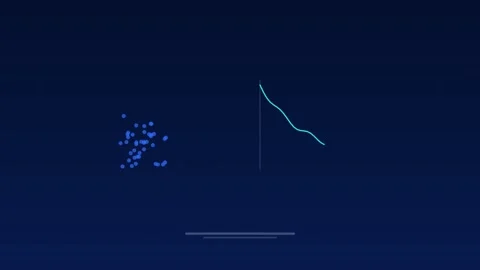 Machine learning training data convergence cobalt background loop 動画素材 342615674