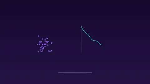 Machine learning training data convergence violet background loop 動画素材 342615713