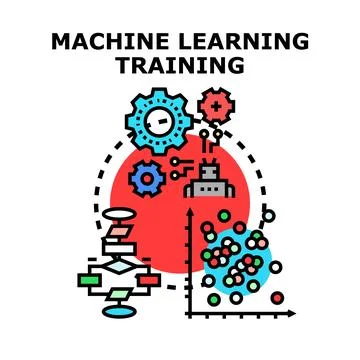 Machine learning training process developing smart system Stock Illustration