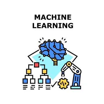 Machine Learning Vector Concept Color Illustration Stock Illustration