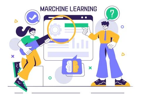 Machine Learning Vector Illustration featuring Artificial Intelligence Jobs.. Stock Illustration