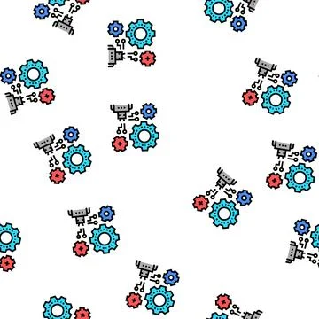 Machine learning vector seamless pattern Illustrazione stock
