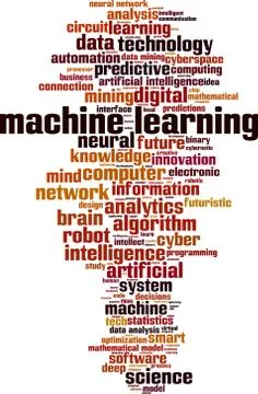 Machine learning word cloud 스톡 일러스트