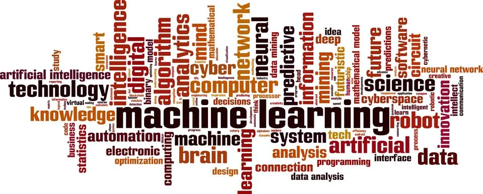 Machine learning word cloud Stock Illustration