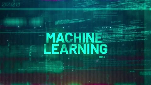 Machine Learning Word on High Technology Futuristic Background Stock Footage 343587092