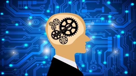 Machine learning.Futuristic video animation. Stock Footage 100980881