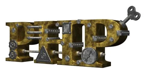 Machine letters php on white background - 3d illustration Stock-Illustration