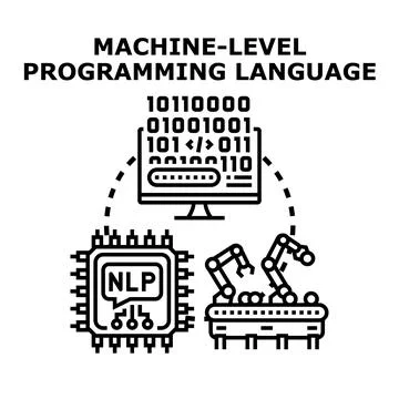 Machine level programming language development illustration concept イラスト素材