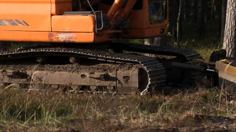 Machine on the logging site Stock Photos