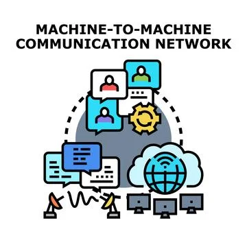 Machine to machine communication network concept イラスト素材