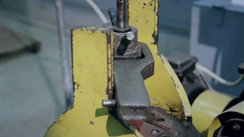 Machine for the maintenance of locking reinforcement and valves Stock Footage 72643220