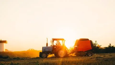A machine that makes hay in a circle Foto stock