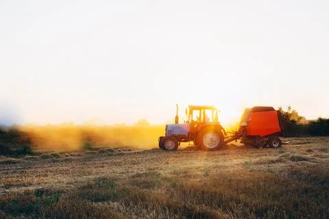 A machine that makes hay in a circle Stock Photos