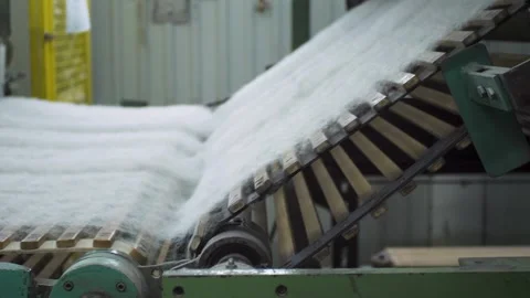 Machine Making Blanket Filler In Textile Factory Stock Footage 279919411