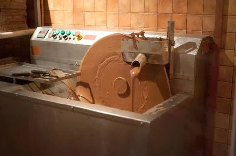 Machine making chocolate Stock Photos