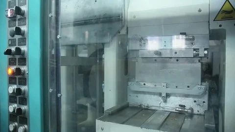 Machine for making soles in action Stock Footage 82120907