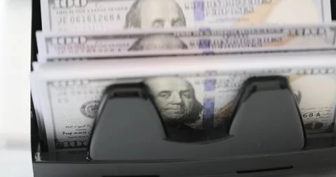 Machine manages counting and processing of dollar bills 動画素材 283794581
