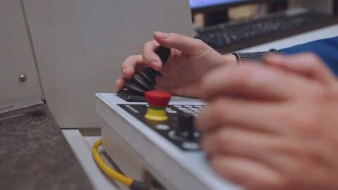 Machine manipulator control Stock Footage 264049718