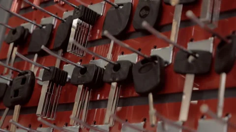 Machine for manufacturing duplicate keys to the castle makes automatic Video stock 57536727