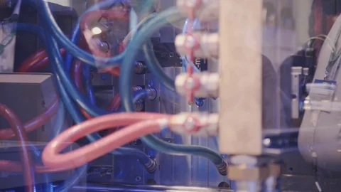 Machine Manufacturing Plastic Item Stock Footage 126168849