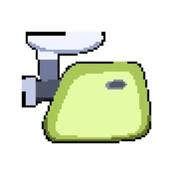 Machine meat grinder pixel art vector illustration Stock Illustration