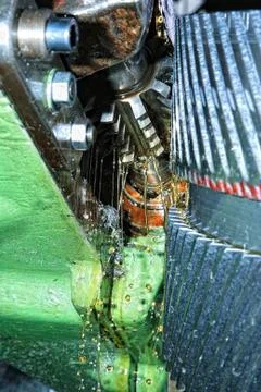 Machine with metal-working coolant Stock Photos