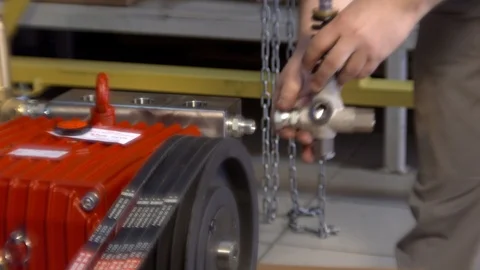 Machine in a metal workshop view Stock Footage 107979804