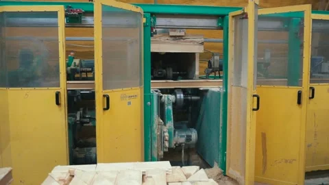 Machine for milling grooves on sandwich bar Stock Footage 150895448
