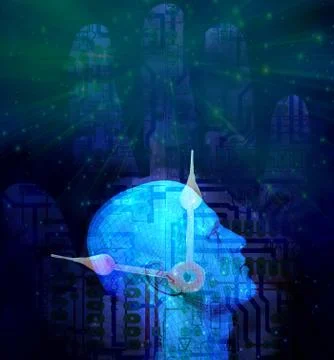 Machine Mind Concept Stock Illustration