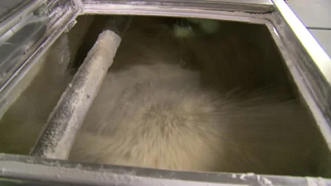 Machine - mixer beats the dough for making noodles and pasta in the factory. Stock Footage 149072653