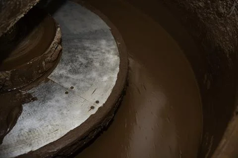 Machine for mixing chocolate. Close up Фото