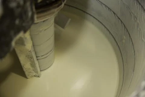Machine for mixing chocolate. Close up Foto stock
