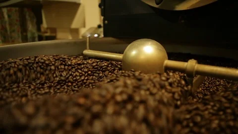 Machine Mixing Coffee Beans Stock Footage 102177845