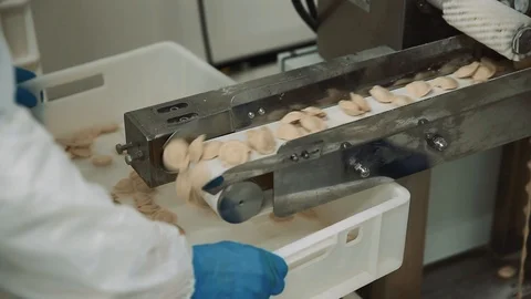 Machine for molding ravioli. close up Stock Footage 87137800