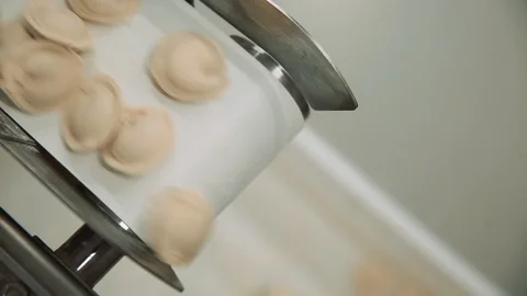 Machine for molding ravioli. close up Stock Footage 87137879
