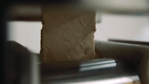 Machine for molding ravioli. close up Stock Footage 87137901