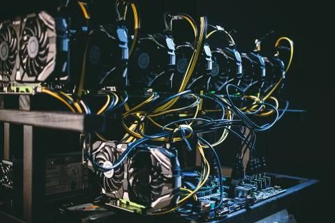 Machine for monetization of bitcoins Stock Photos