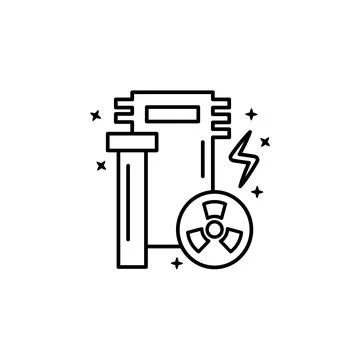 Machine nuclear icon. Simple line outline vector of nuclear energy icons for ui Ilustración de archivo
